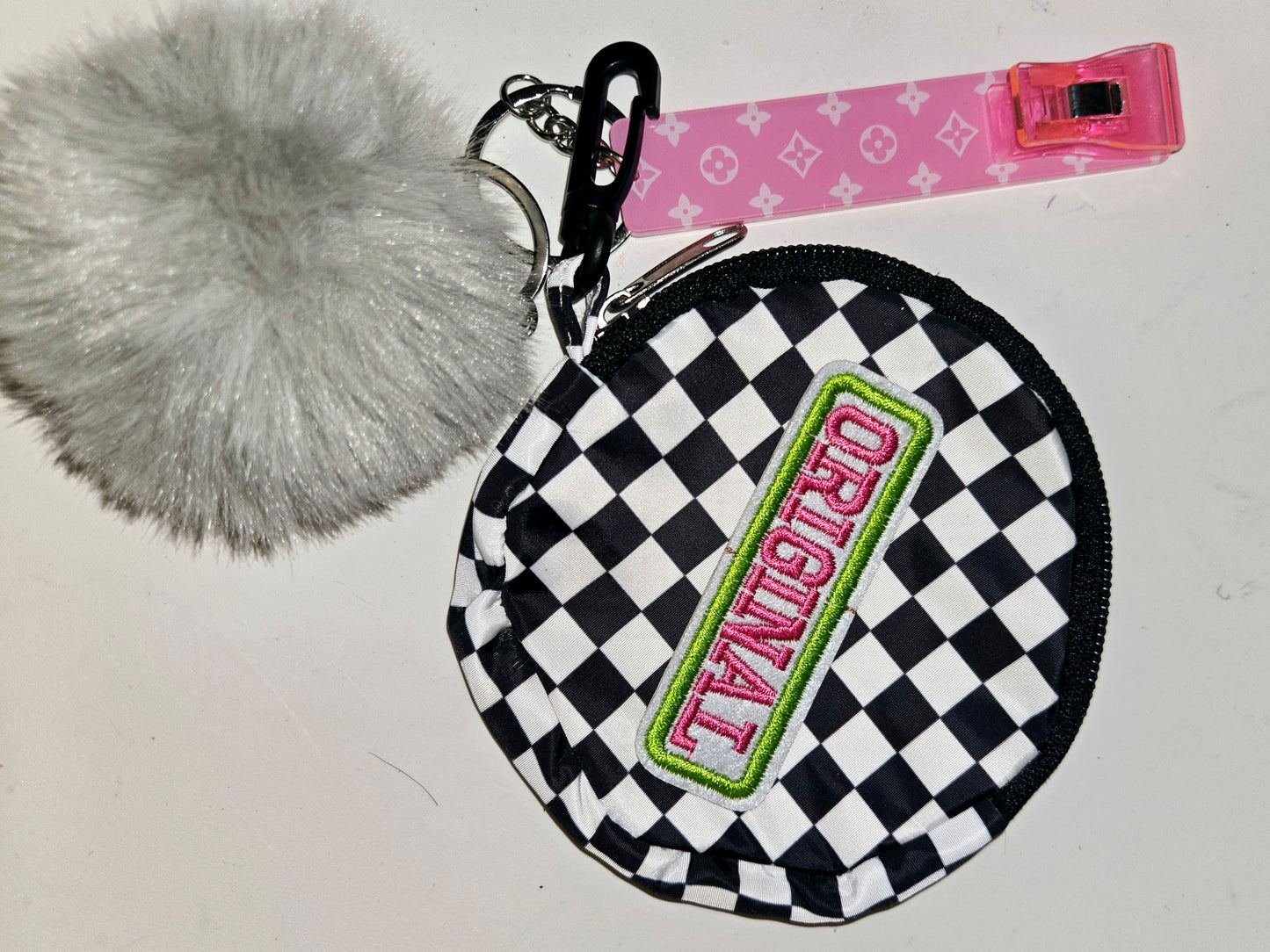 Checkered bags,SET Hat keychains,  ICONIC KEYCHAIN BAG/POUCHES. UNISEX, UNIQUELY CRAFTED