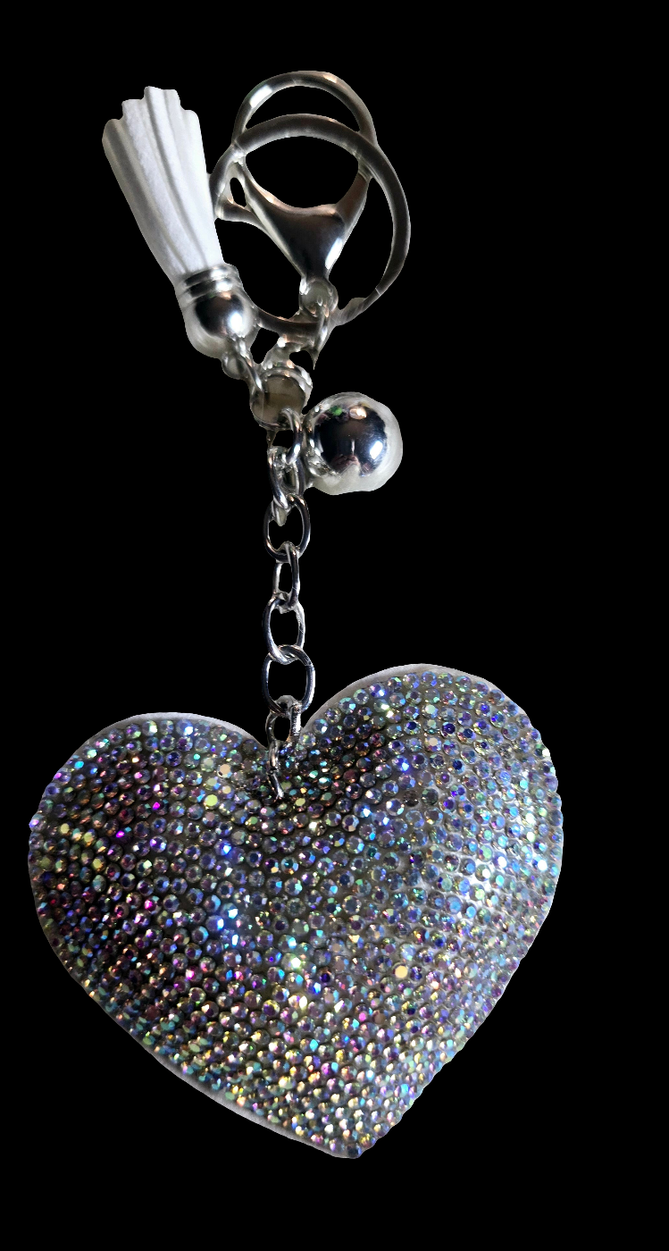 BLING HEARTS KEYCHAIN Durable Lanyards Bling Keychains