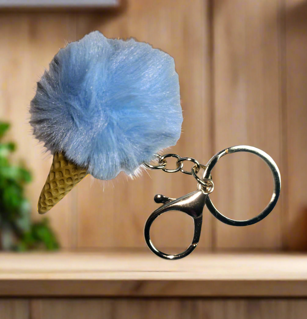 Ice Cream themed PomPom Keychain