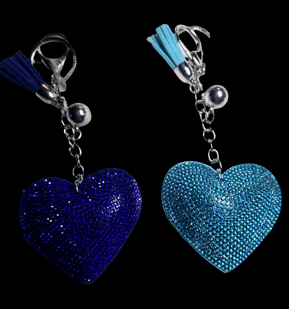 BLING HEARTS KEYCHAIN Durable Lanyards Bling Keychains