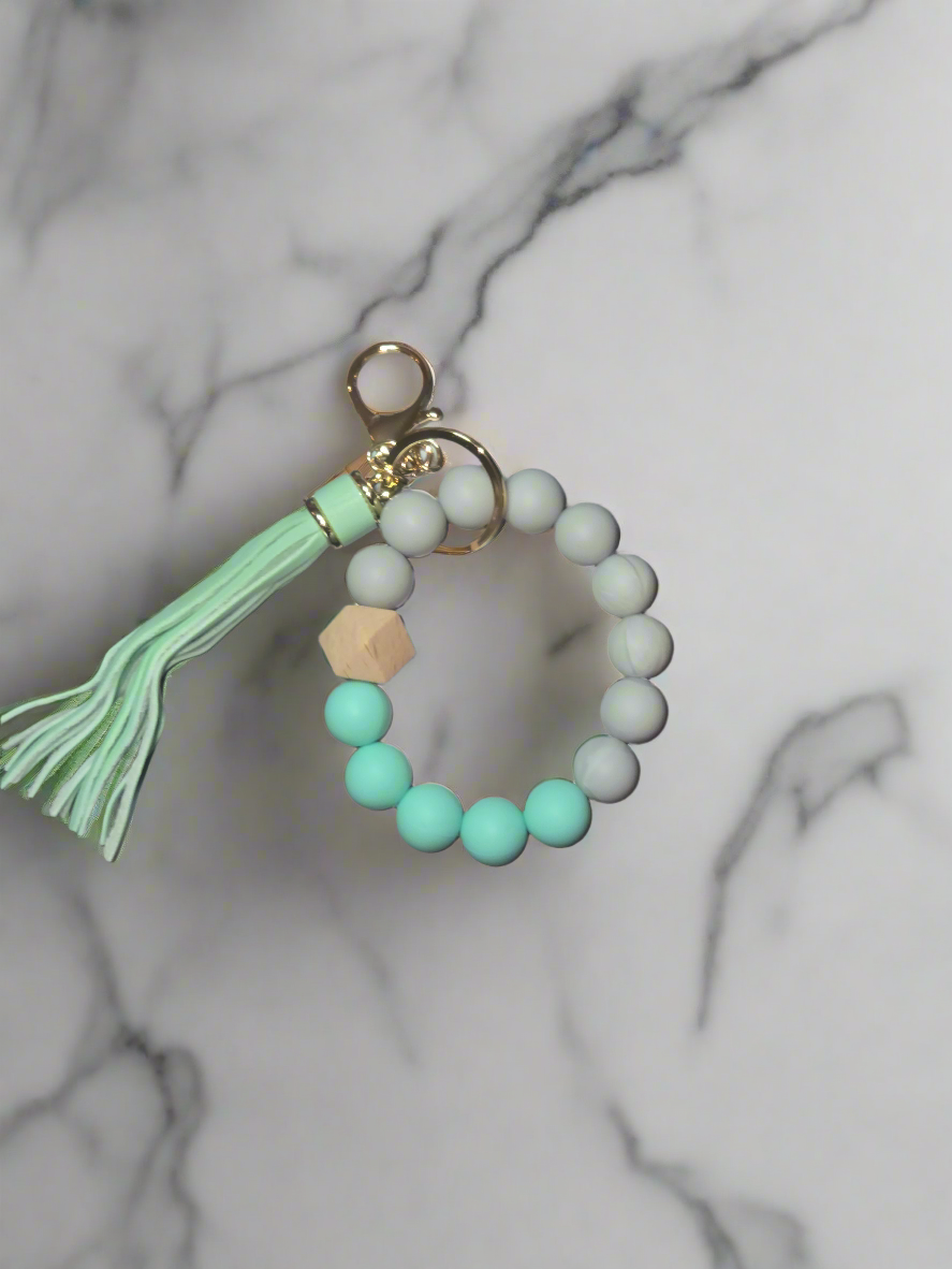 Beaded Bracelet and tassel keychain