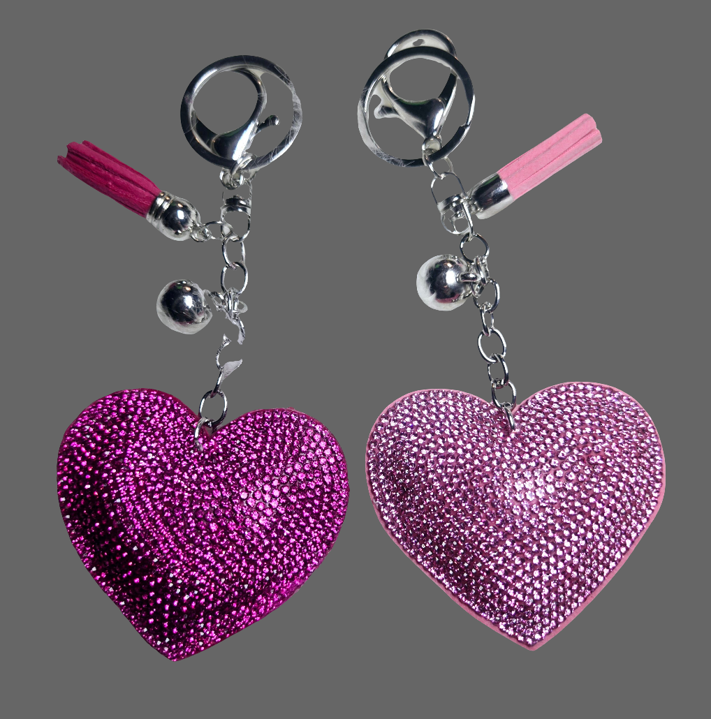 BLING HEARTS KEYCHAIN Durable Lanyards Bling Keychains