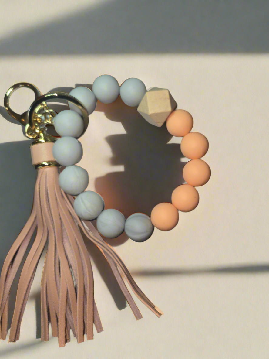 Beaded Bracelet and tassel keychain