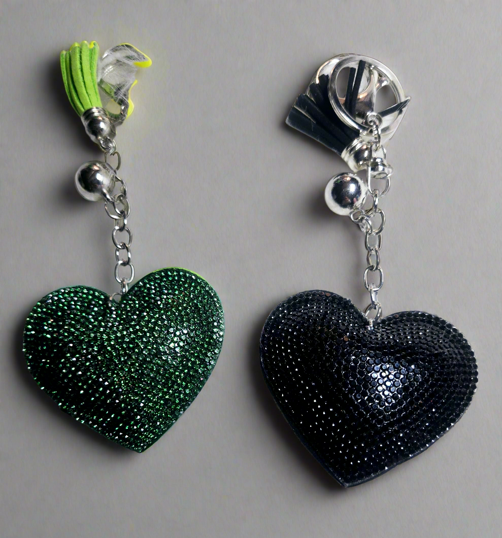 BLING HEARTS KEYCHAIN Durable Lanyards Bling Keychains